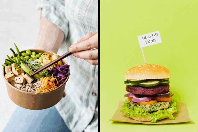 Whole-food plant-based meal versus processed vegan substitutes.
