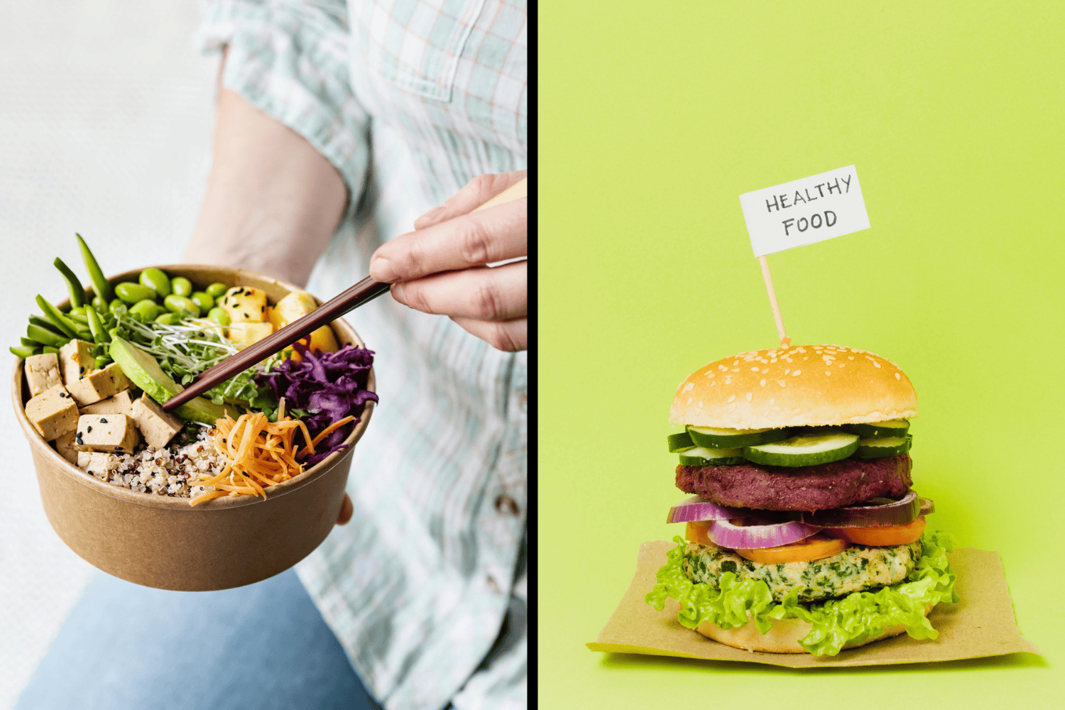 Whole-food plant-based meal versus processed vegan substitutes.